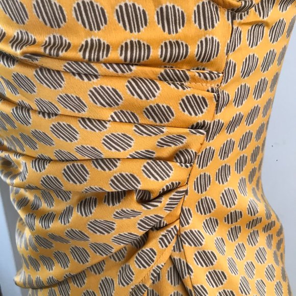 Urban Outfitters Sz S/P Lily Satin Wrap Midi Dress Golden Yellow - Picture 7 of 9